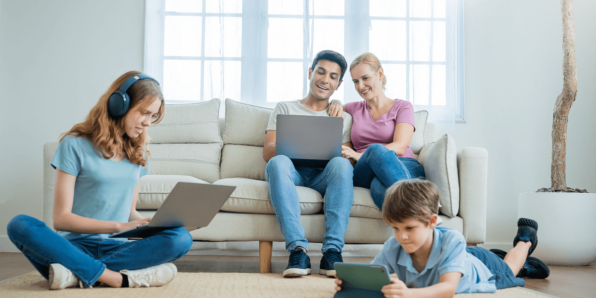 multi-gig fiber powering a family home