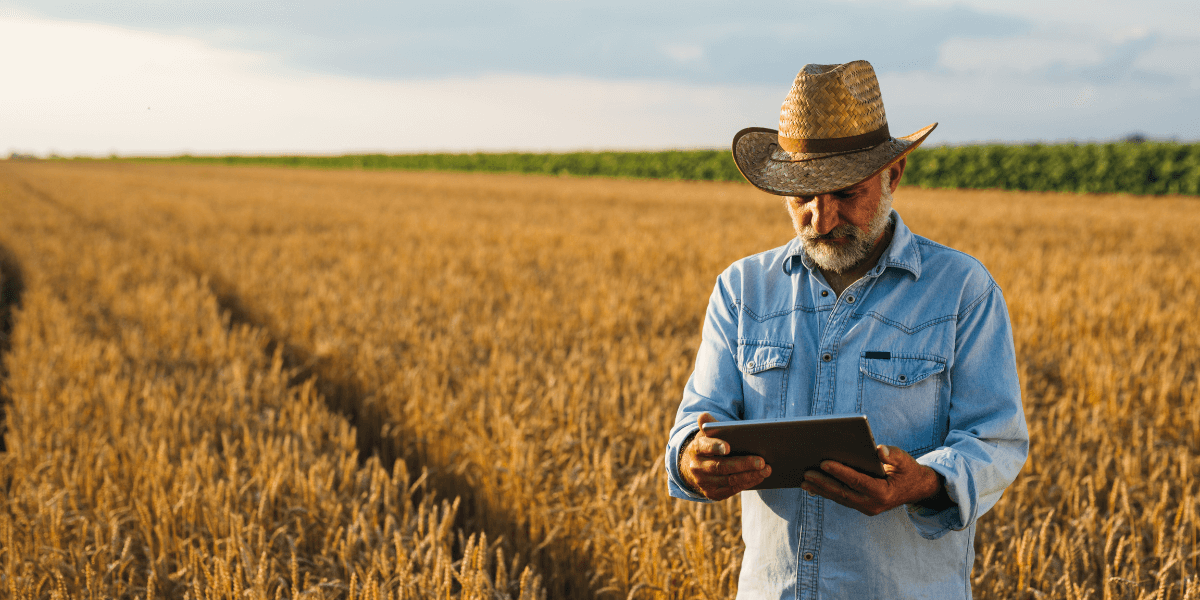 rural fiber internet used by a farmer