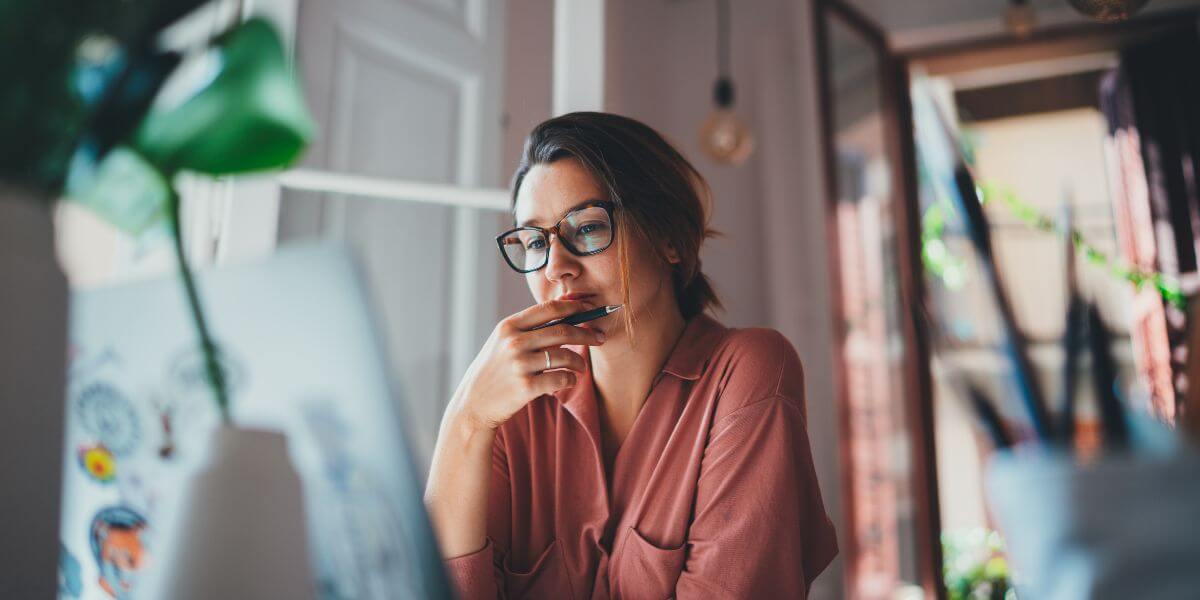 woman working on laptop