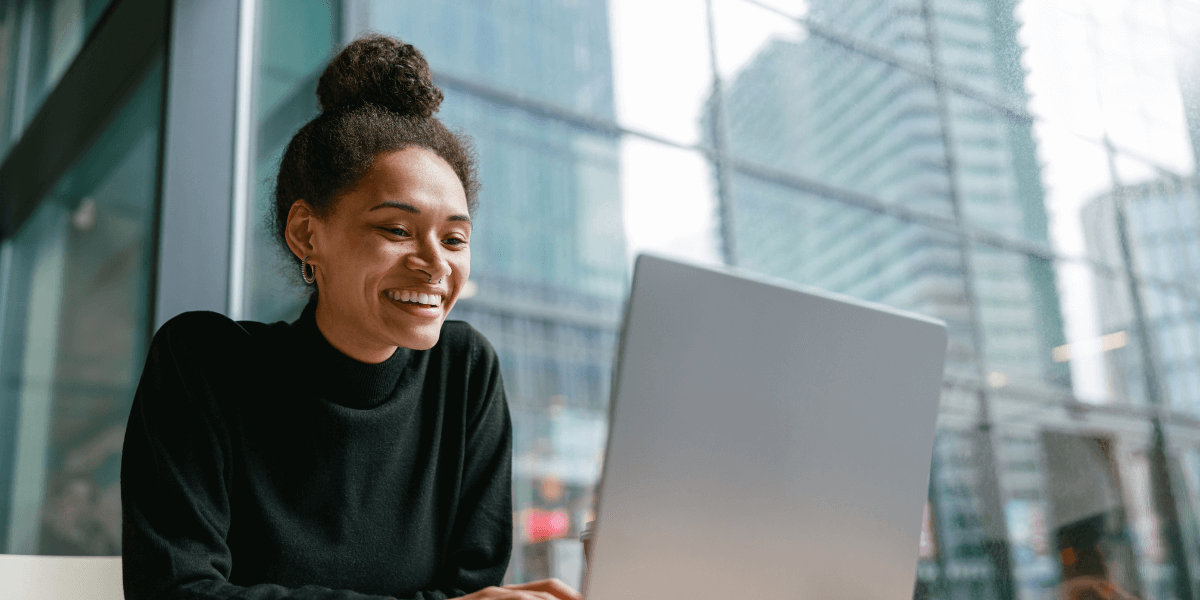 woman using a laptop