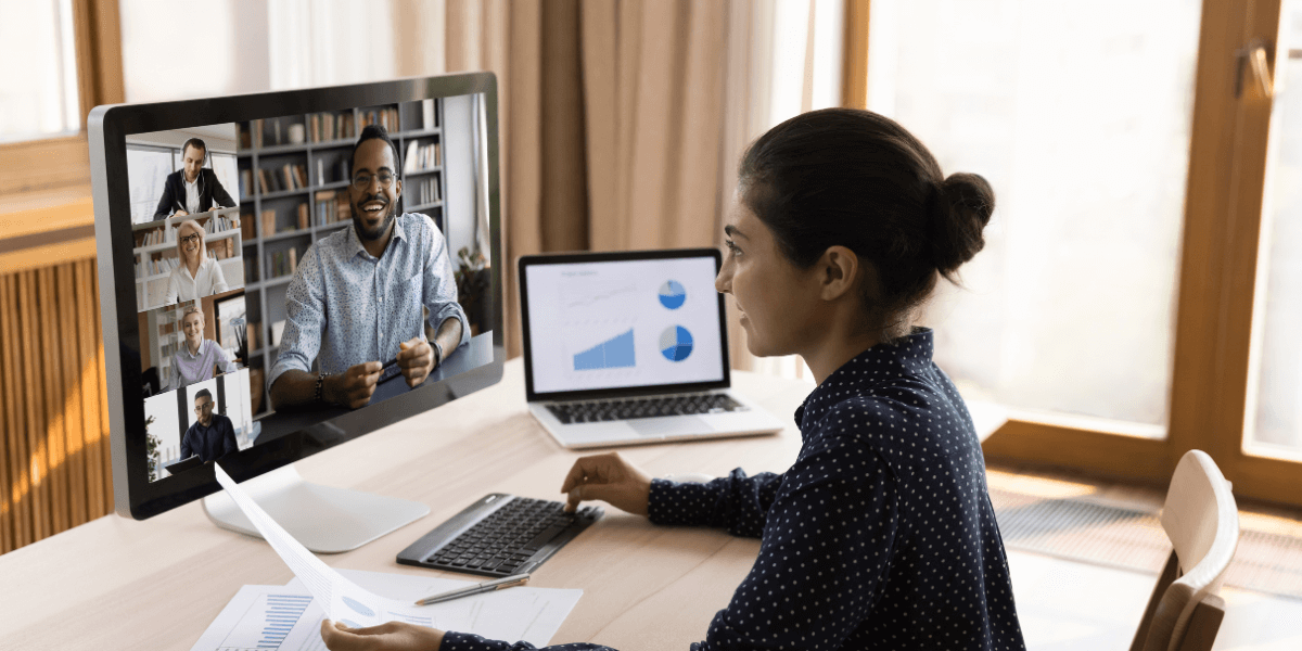 Young woman working remote