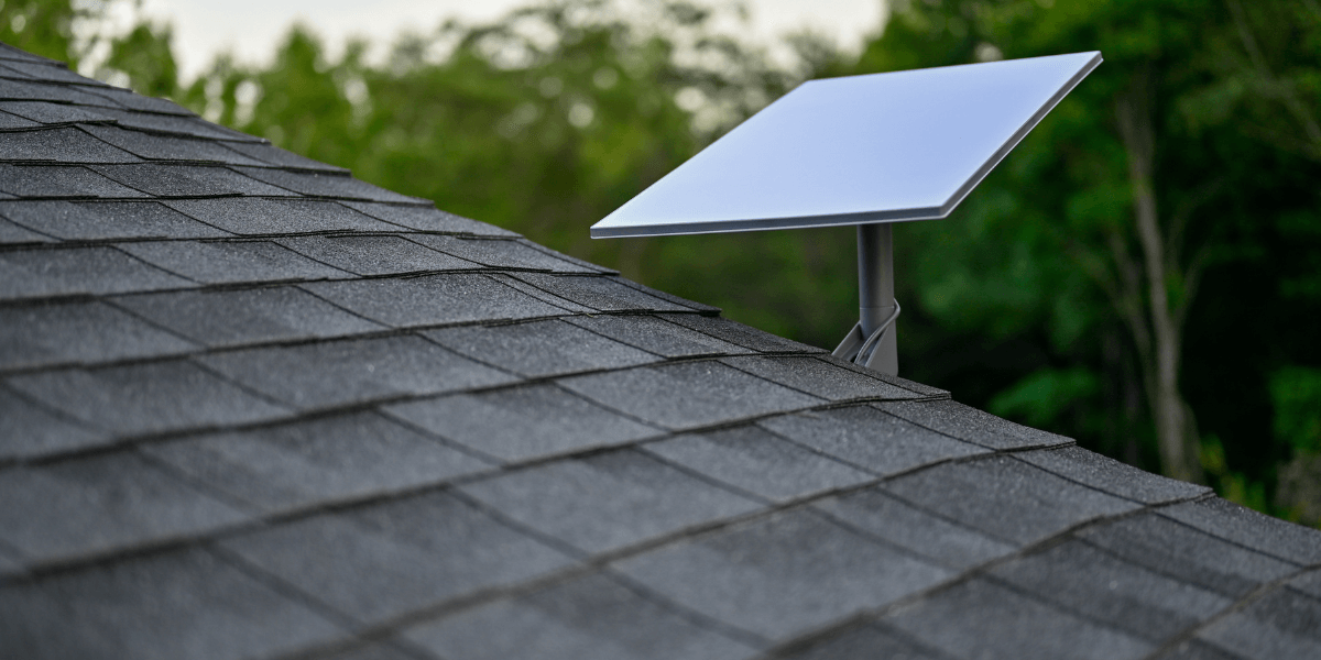 satellite internet dish on a roof