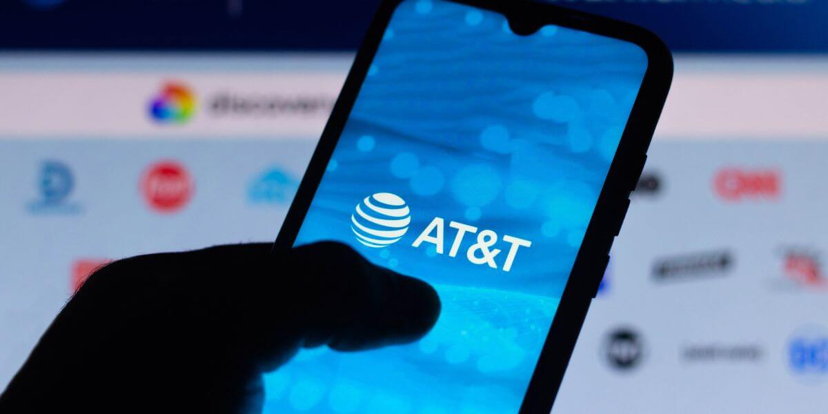 AT&T logo on cell phone