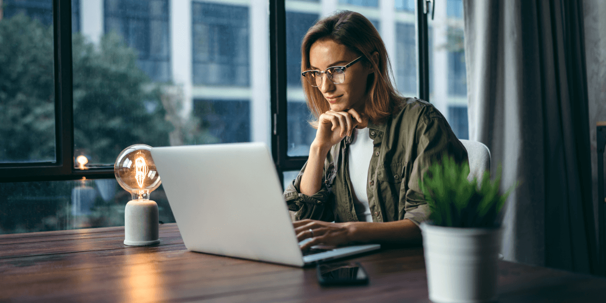 woman using a laptop