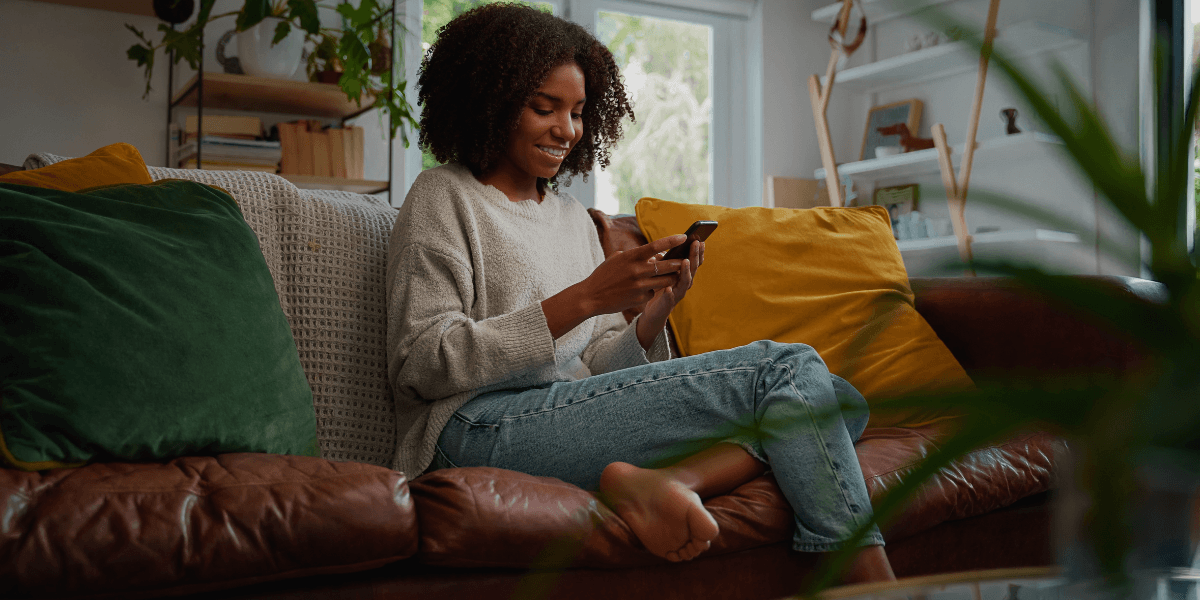 Woman using her phone