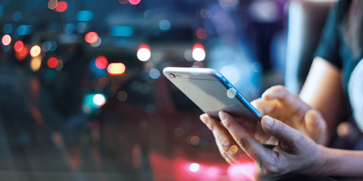 person scrolling on phone