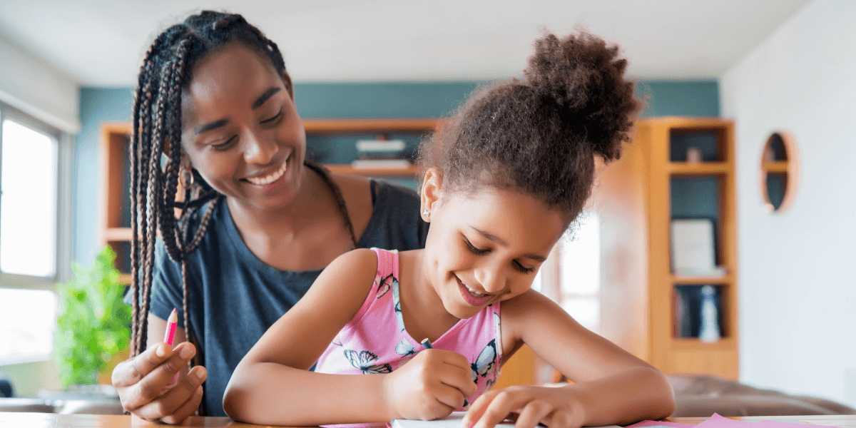 mother and daughter using internet for homeschool