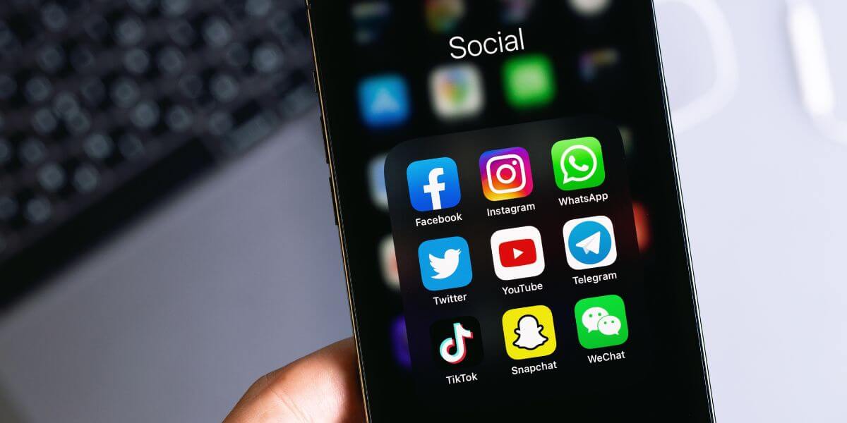 phone with social media apps