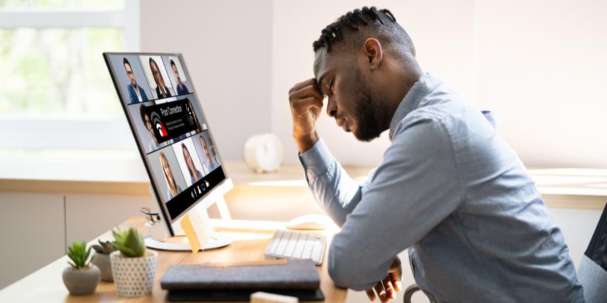 man frustrated with slow internet
