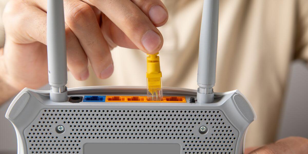 plugging cable to router