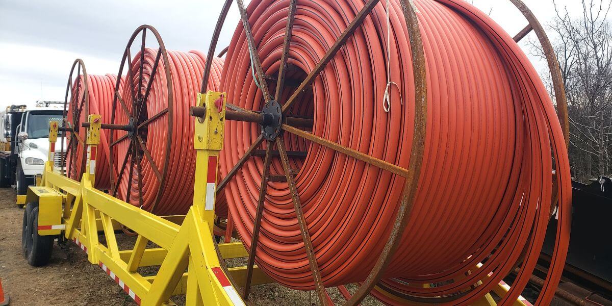 spools of broadband cable