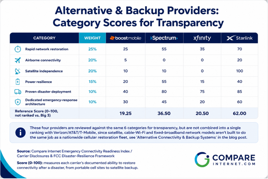 Alternative and Backup Providers