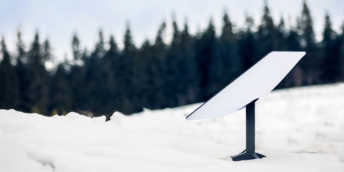satellite antenna in snow