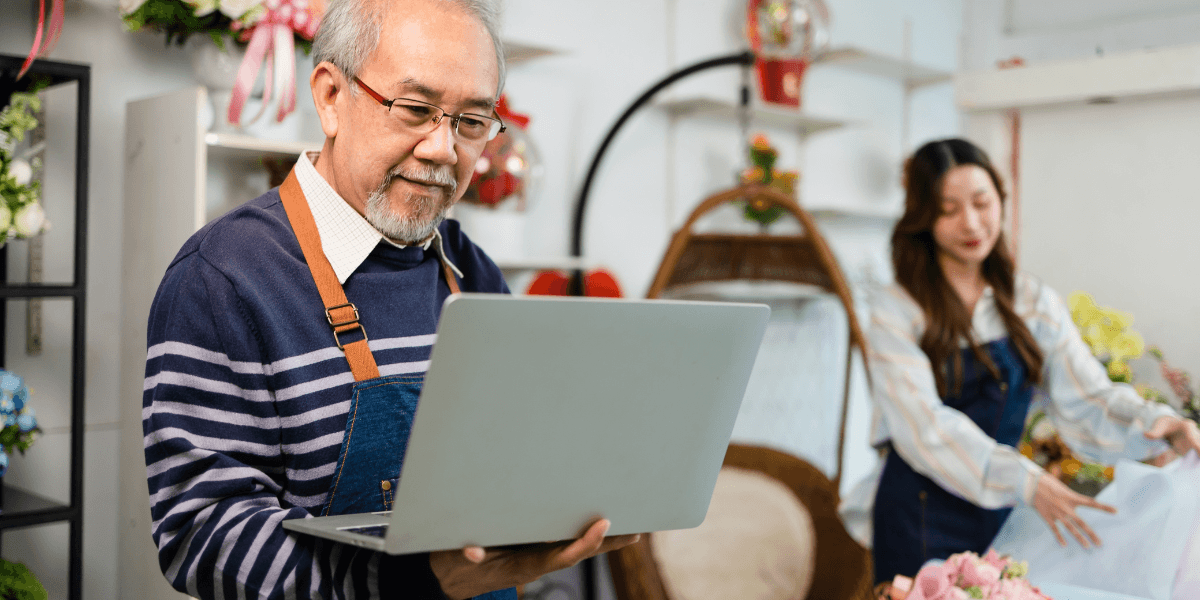 small business owner using the internet