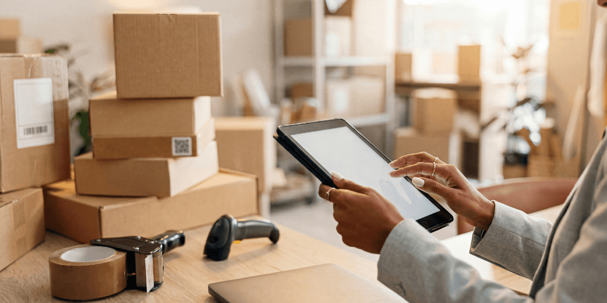 small business owner using an ipad