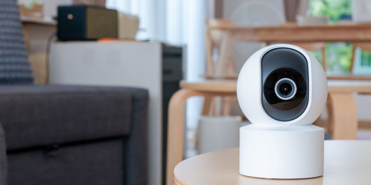 home security camera on table