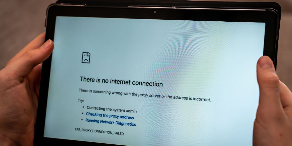 no connection screen on tablet
