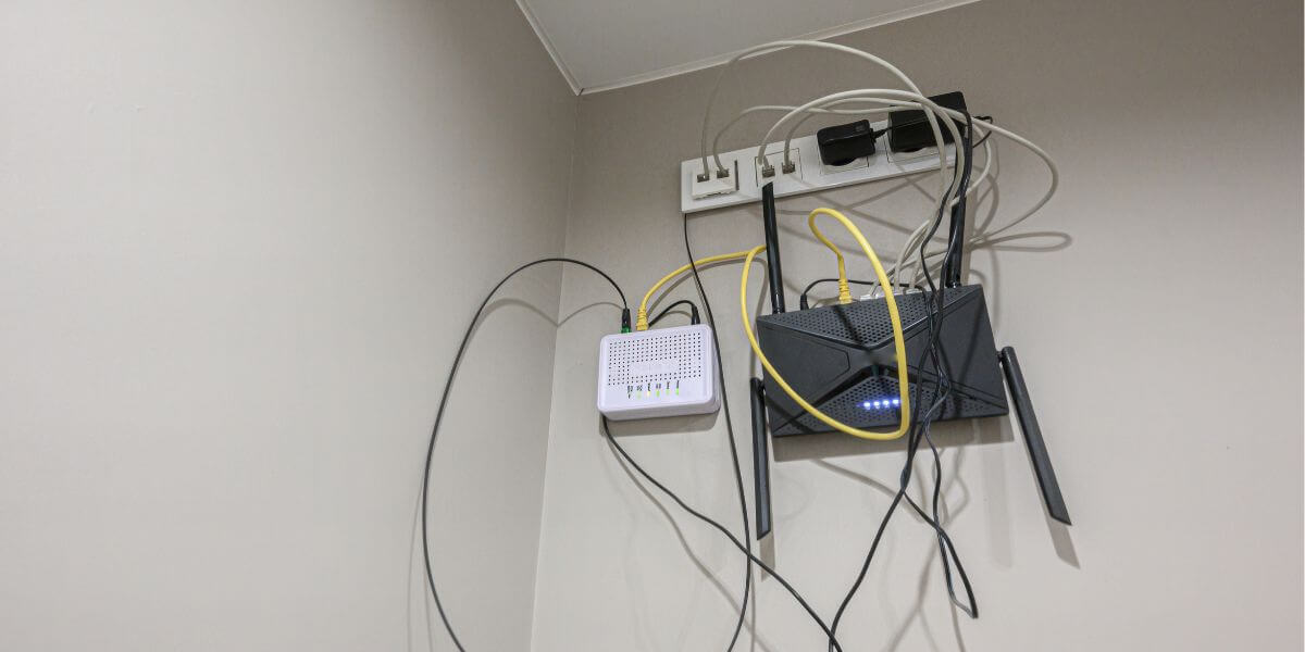 fiber router on wall