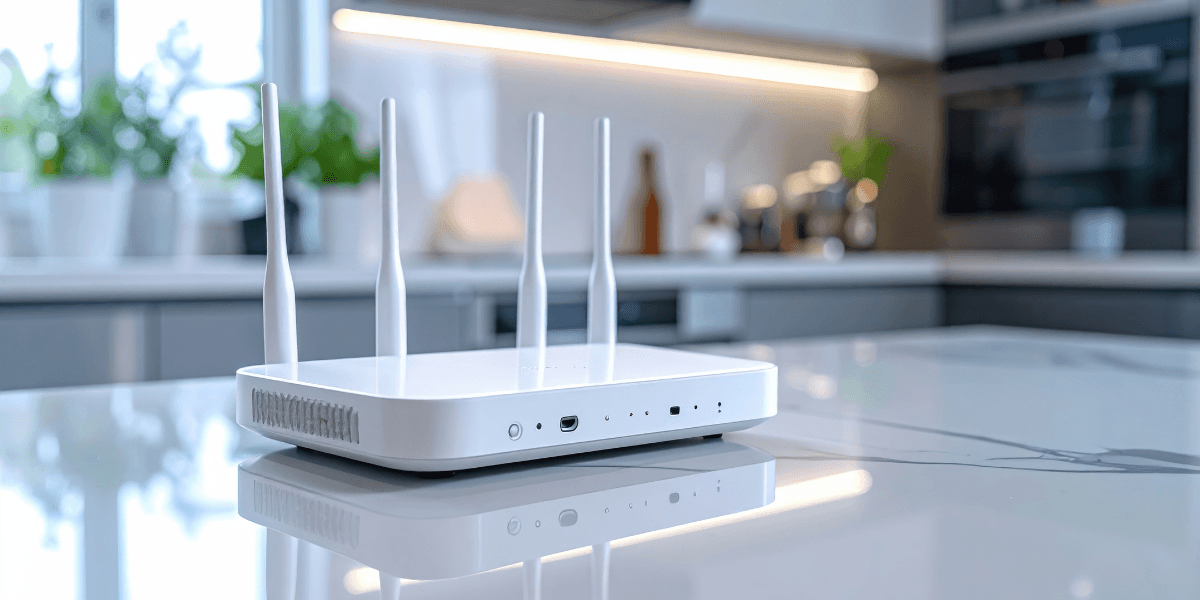 white wifi router