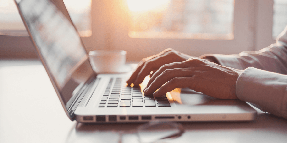 person using a laptop