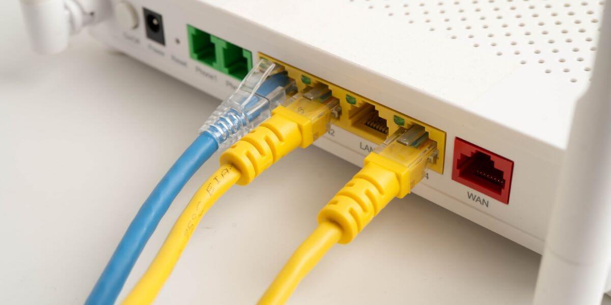 ethernet cords in router